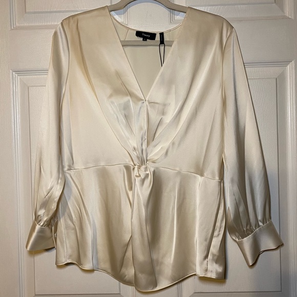 Theory Soft Satin Blouse Size 10 - Picture 3 of 12